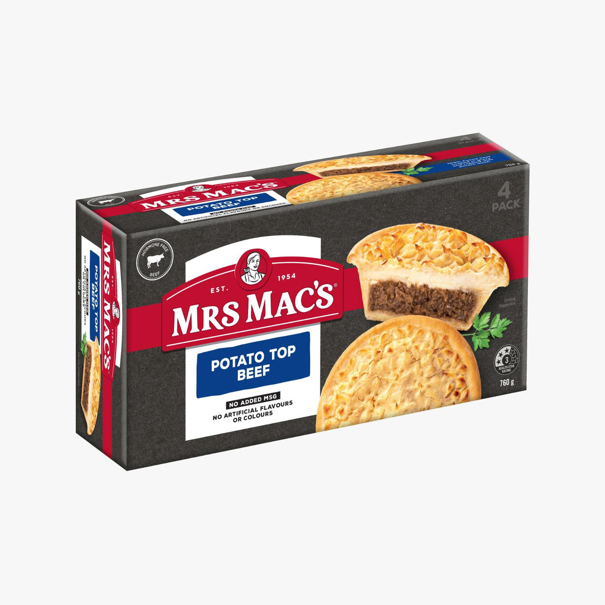 Mrs Macs Potato top beef pie 4 pack - 760g