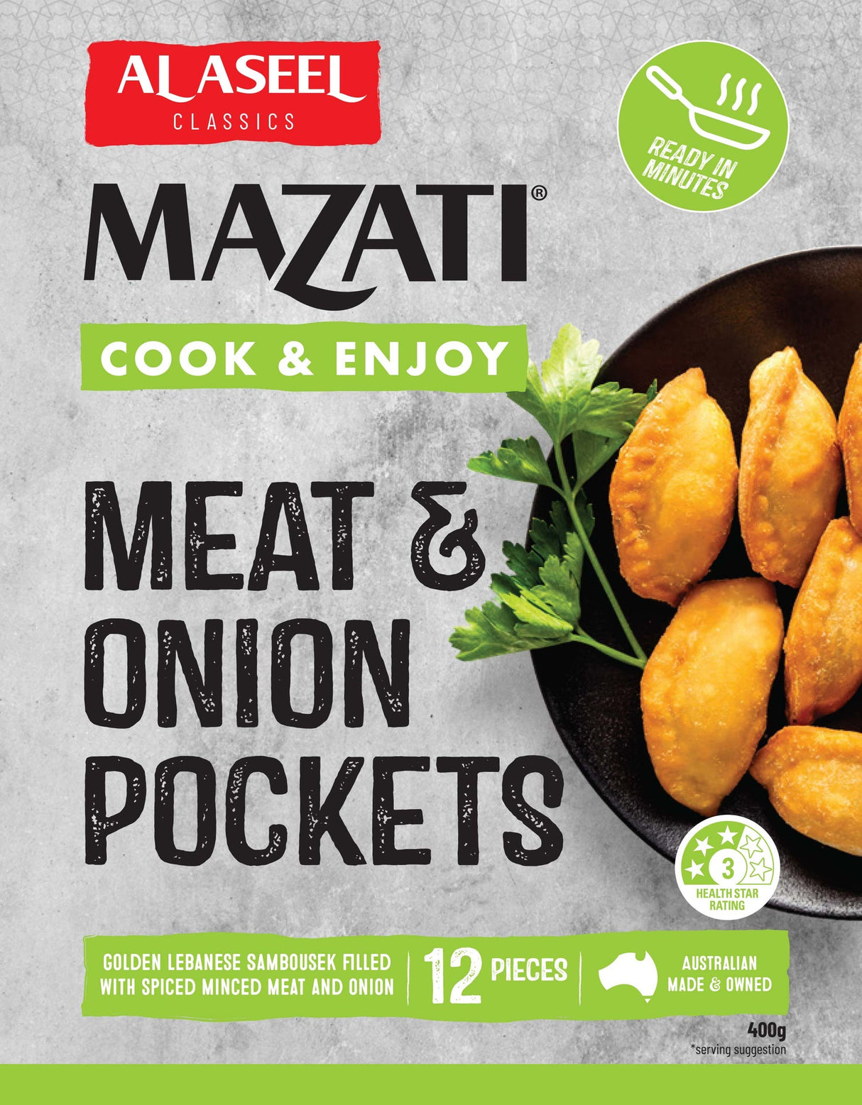 Mazati meat & onion pockets (Sambousek) 12pcs