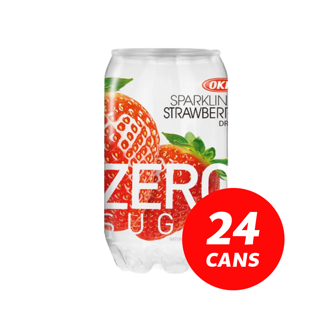 OKF Sparkling drink Strawberry Zero Sugar 🍓 24 pack x 350ml cans