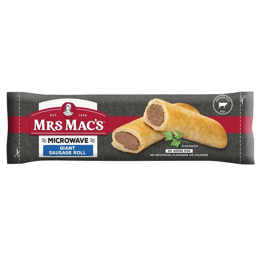 Mrs Macs Giant Microwaveable sausage roll - Single Serve