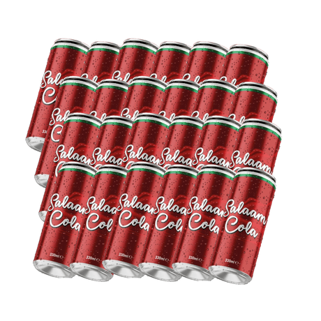 Salaam cola cans, genocide free cola. Delicious salaam cola 24 pack 11th hour. eleventh hour. genocide free cola. boycott