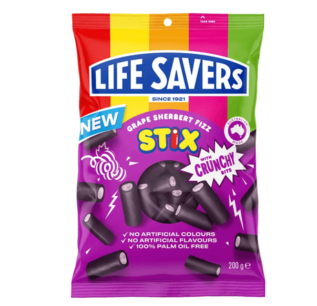 Life Savers Grape Sherbert Fizz Stix 200g - 11th Hr