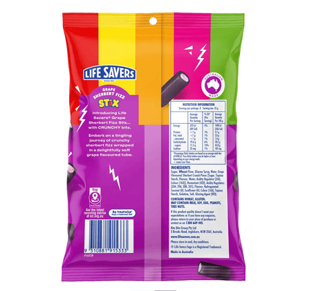 Life Savers Grape Sherbert Fizz Stix 200g - 11th Hr