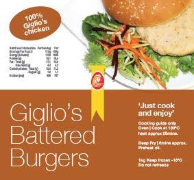 Giglio's Battered Chicken Burgers 1kg - 11th Hr